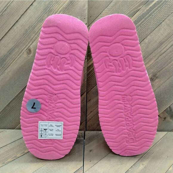 Bearpaw Puffy Scruff Wool Lined Slippers Women's Size 7 Pink Casual Cushioned - Picture 8 of 9